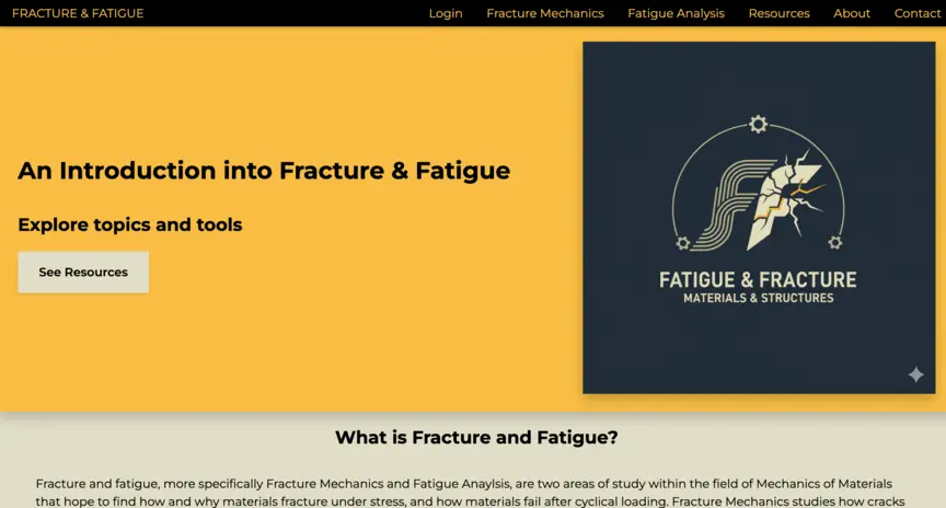 Educational website for professor client desktop view