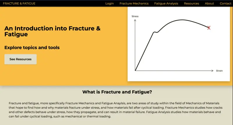 Educational website for professor client desktop view