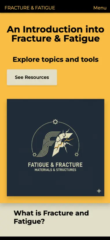 Educational website for professor client mobile view